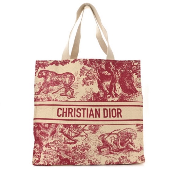 GWP Christian Dior Red and Cream Tote Bag - Picture 1 of 5
